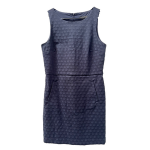Banana Republic Jacquard Sheath Navy Blue Sleeveless Cocktail Dress Size 12